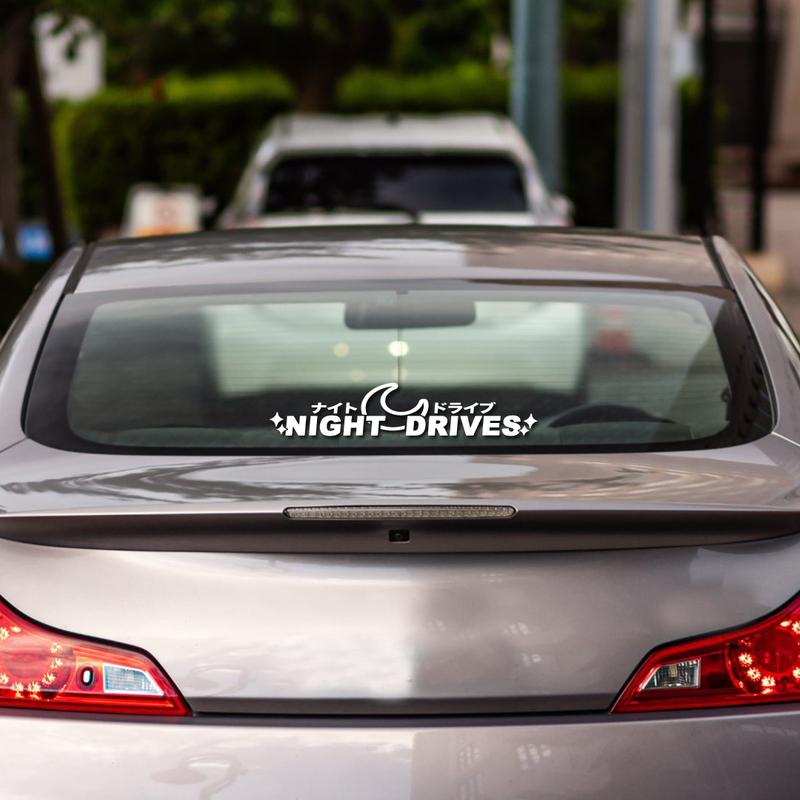 NIGHT DRIVES JDM windshield side window body modification personality pull flower waterproof car sticker motorcycle car sticker