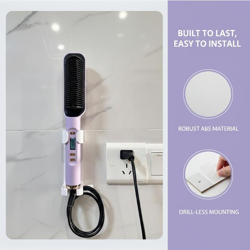 Wall Mount Hair Curler Straighteners Holder Curling Bracket Wall Mounted Hair Dryer Organizer For Bathroom Home Accessories