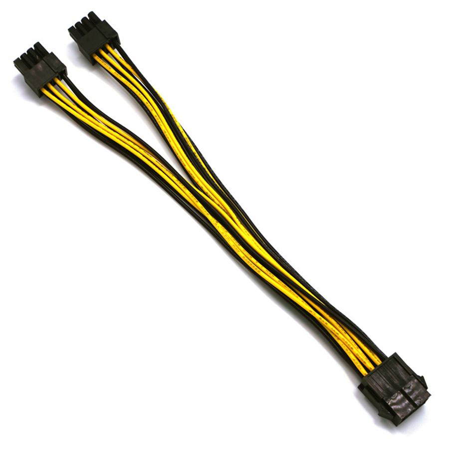 10Pcs 8 Pin to Dual 6 pin+2 pin Male PCI-E PCIE GPU Power Cable Splitter Adapter