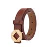 New Genuine Leather Women's Belt Texture Versatile Casual Women's Pure Cowhide Letters Belt Wide Belt