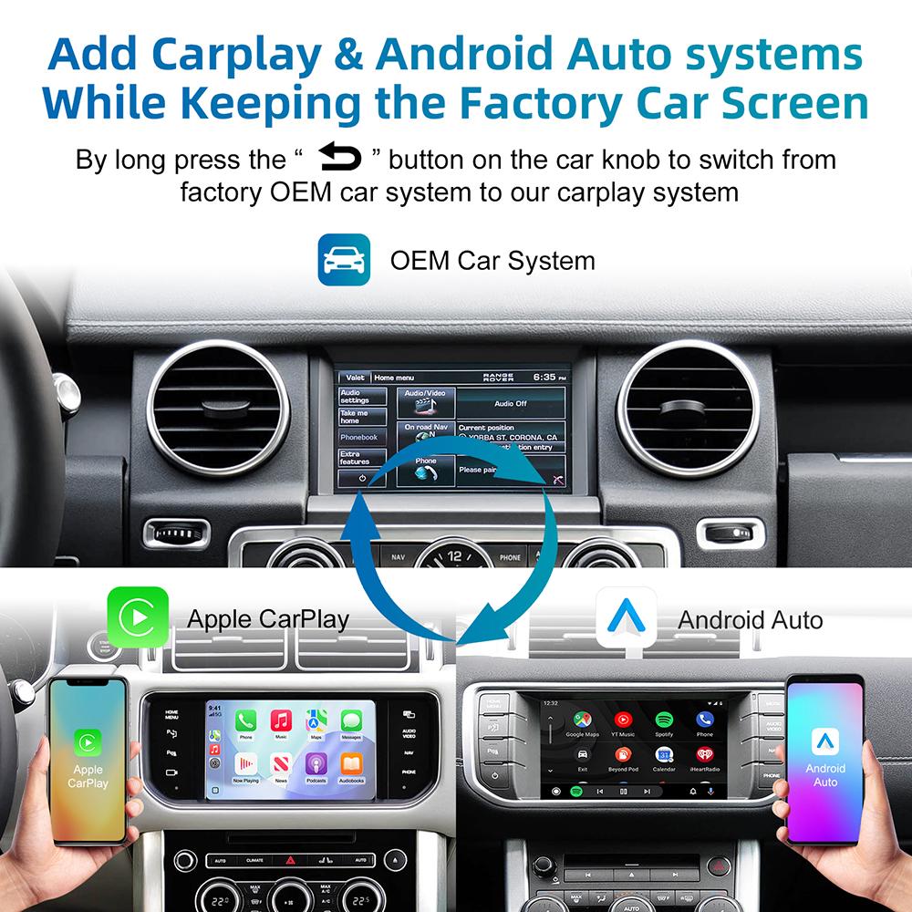 Wireless Carplay Android Auto for Land Rover Jaguar Harman Bosch Discovery 4 Aurora Freelander 2 XE XF XJ