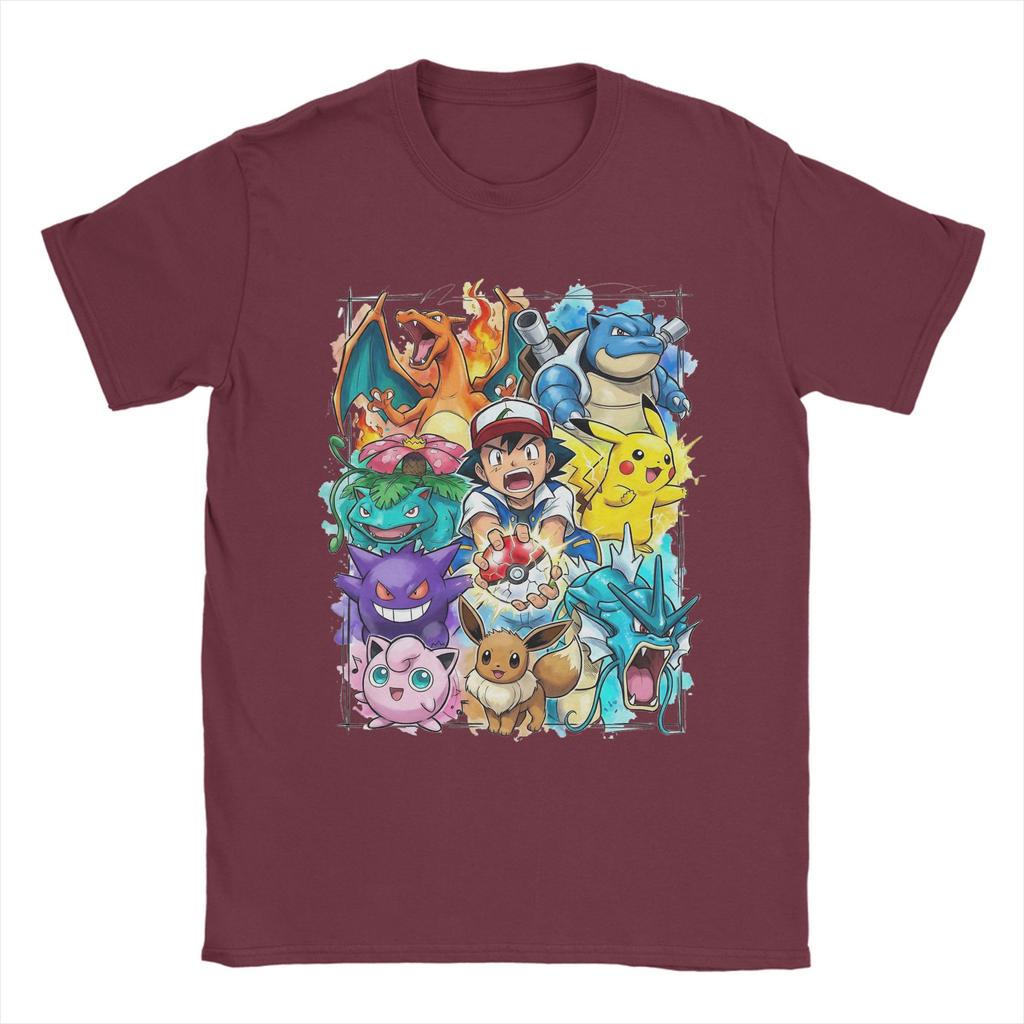 Pikachu Pokeball Gengar TShirt Unisex Women Fashion Cotton Tee Shirt Crew Neck Short Sleeve T Shirt 4XL 5XL Tops