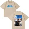 Hip Hop Fashion Tshirt Rapper JUL Fashion Print Tshirt Y2k Vintage Shortsleeved Casual Loose Oversized Streetwear Unisex
