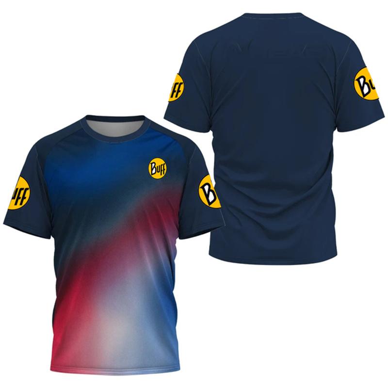 Summer Round Neck 3D BUFF Print Top Fashionable Casual Sport Short Sleeved Men's T-shirts