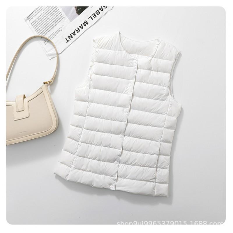 Womens Lightweight Down Vest Short Puffer Sleeveless Warm Inner Layer Winter Casual Wear