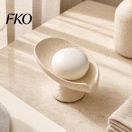 Lotus Leaf Soap Dish Holder, Self Draining Box, Elegant Nordic Style Decorative Container, for Home Bathroom Countertop Non Slip