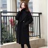 Fashion Ladies Woollen Cloth Slim Women Trench Coat Winter Jacket Loose Parka Outwear with Belt