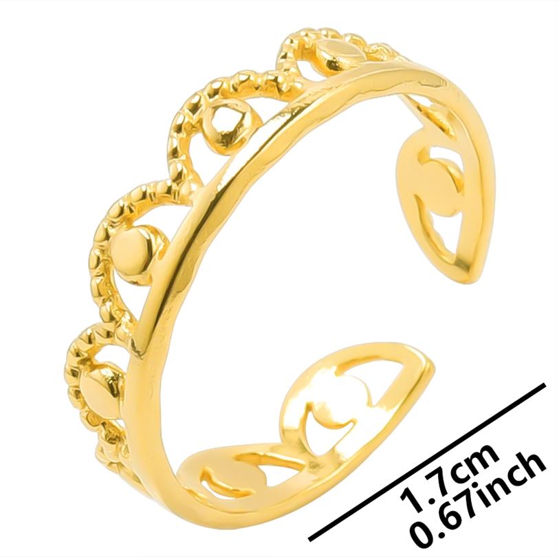 

Bague 18k Gold Plated Open Adjustable Stainless Steel Rings For Women Men Accessories Cross Shell Plant Leaf Ring Finger Jewelry