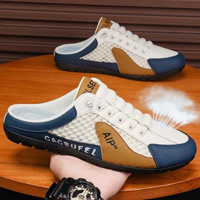 Men's Summer Slippers for Indoor & Outdoor Wear Soft-Soled Half-Slippers Large Size Lightweight Design Covered-Toe Slippers