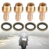 4Pcs Motorcycle Oil Cooler Oil Cooled System M8 Hollow Screw Adapter Fitting M12*1.25mm