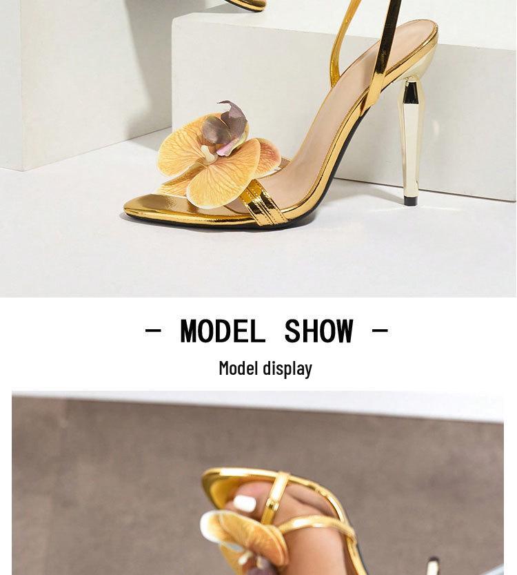 Women's 3D Floral Ankle Strap Stiletto Sandals - Fashion Party High Heels