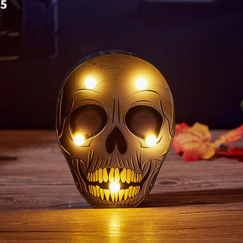 Decoração de abóbora de Halloween de terror, morcego fantasma, aranha, luz noturna LED, bar de feriado, decoração de festa em casa, adereços, enfeites de Halloween