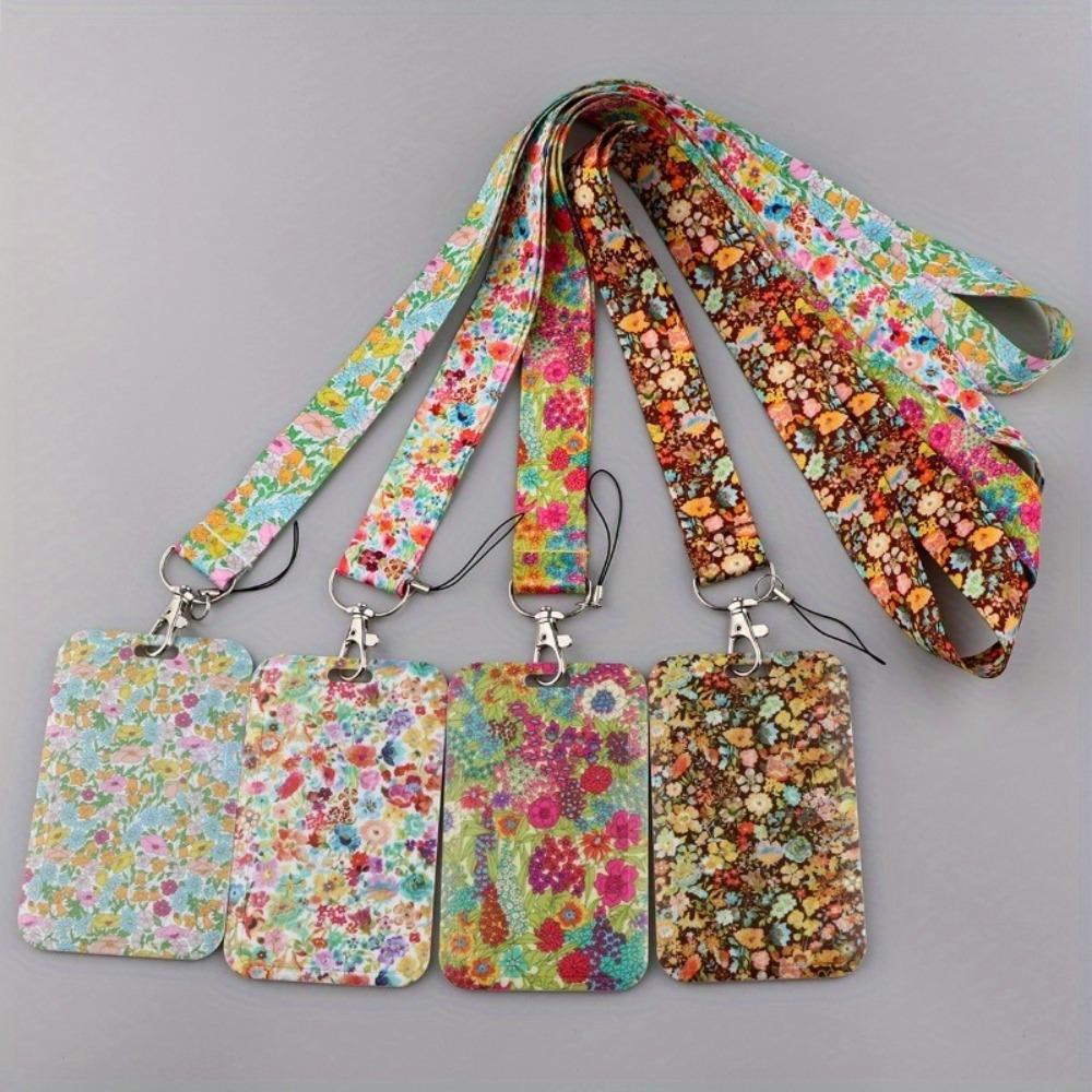 1PC New Fashion Flowers Neck Strap Vintage Lanyard for Key ID Card Gym USB Badge Holder DIY Hang Rope Phone Accessories