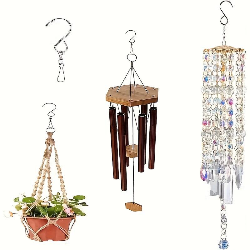 Stainless Steel 360° Swivel Hanging Hook, Dual Rotating S Hook, Wind Chime Flower Basket Decor Hook for Indoor Outdoor Use