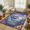 Underwater Sea Theme Soft Crystal Velvet Rug Custom Name & Text Print Non Slip Floor Rug for Bedroom Living Room