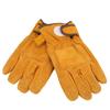 Heat Resistant Gloves Calf Leather Polyester Hand Protection BBQ Grill Oven Mitts Short TypeYellow