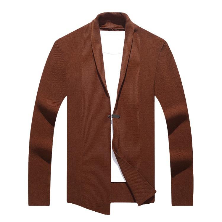 Men's Spring & Autumn Knit Cardigan Jacket - Single-Button Business Casual Top