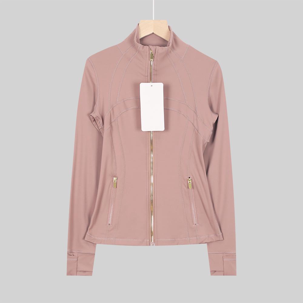 Lulu Original Damen Slim Fit Elastische Formgebende Lange Jacke Mantel mit Stehkragen für Yoga und Laufen
