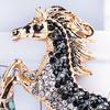 Horse-Shaped Rhinestone Keychain with Carabiner Clip Sparkling Zircon Animal Key Ring for Keys Bags Lucky Symbol for Car Home Decor