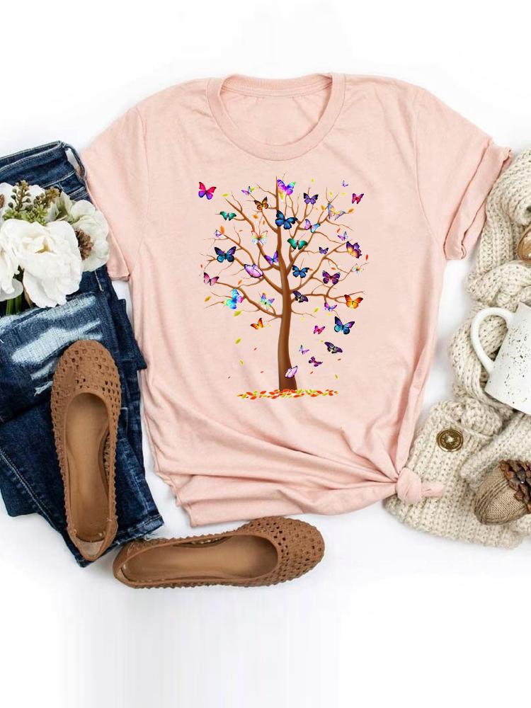 Short Sleeve Moon Vintage Lovely Style Fashion Summer Women Print T Shirt Female Casual Top Tshirts Cartoon Graphic Tee T-Shirt