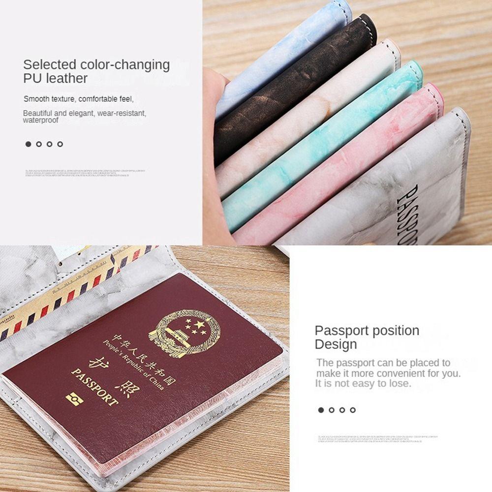 Storage Bag Marble Grain Travel Accessories PU Card Case Passport Holder Passport Protective Cover