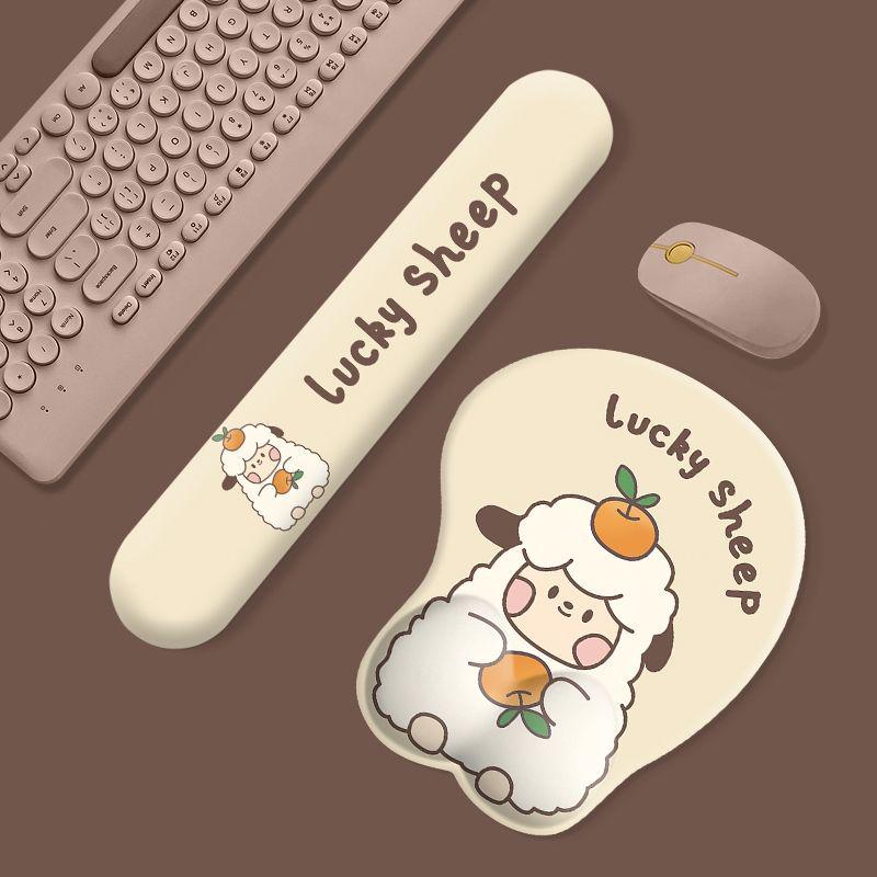 Tulip Puppy Silicone Wrist & Mouse Pad Set - Cute Keyboard Hand Support, Perfect Gift for Office or Girls
