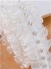4cm Beaded Rough-Edge Gauze Lace Chiffon Trim for DIY Neckline, Skirt Hem, and Doll Clothes.
