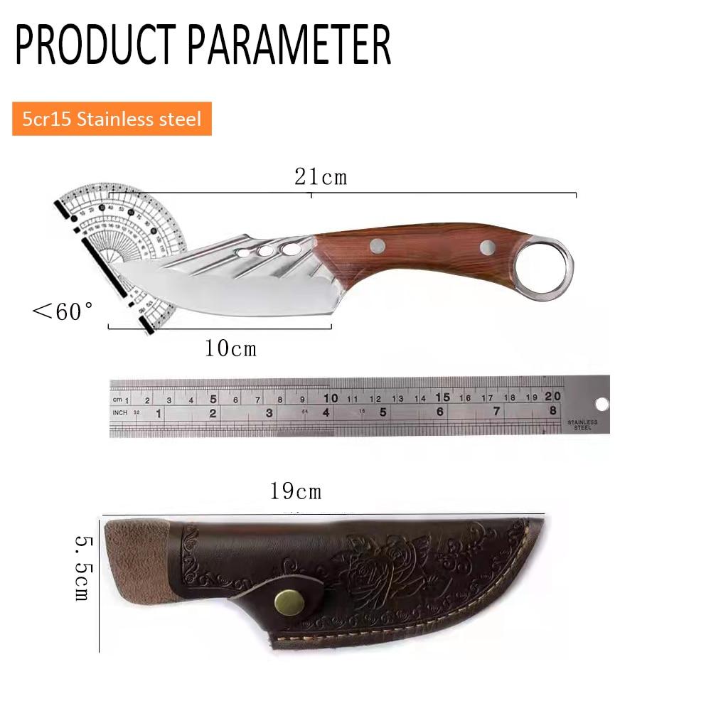 Stainless Steel Kitchen Knife Cleaver Forged Boning Knife Butcher Knife Sharp Slicing Knife with Cover