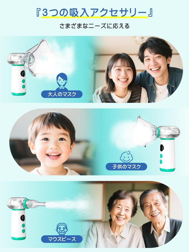 MEDIKEN Nebulizer Inhaler (Utility Model No. 3249025) - Includes 1 Free Replacement Mesh Cap. Powerful nebulization, for medication inhalation, quiet