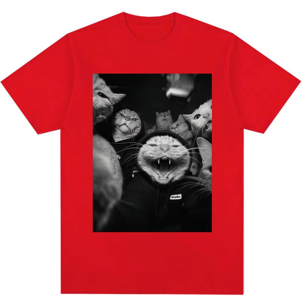 

Funny Cat Gang Meme Classic T Shirt Men s Women Fashion Vintage Gothic T Shirt Oversized Cotton Casual Gifts T-shirts 3XL