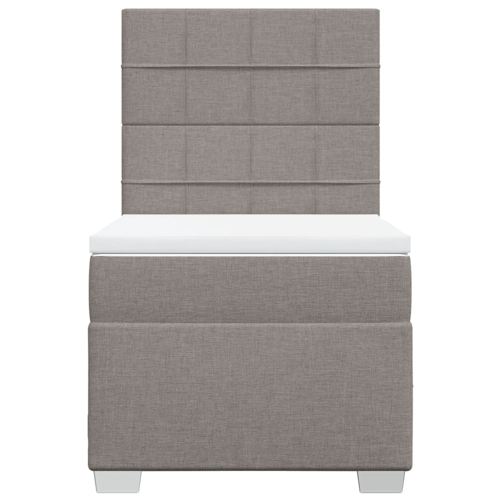 Vidaxl Letto Continentale Con Materasso, Taupe, Tessuto, 90X200 Cm