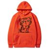 Autumn and winter new cat cartoon printed hoodie classic style college style men's and women's pullovers fashionable warm hoodie