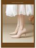 2025 Spring Women's Black Pointed Stilettos - Elegant & Chic Nude Heels