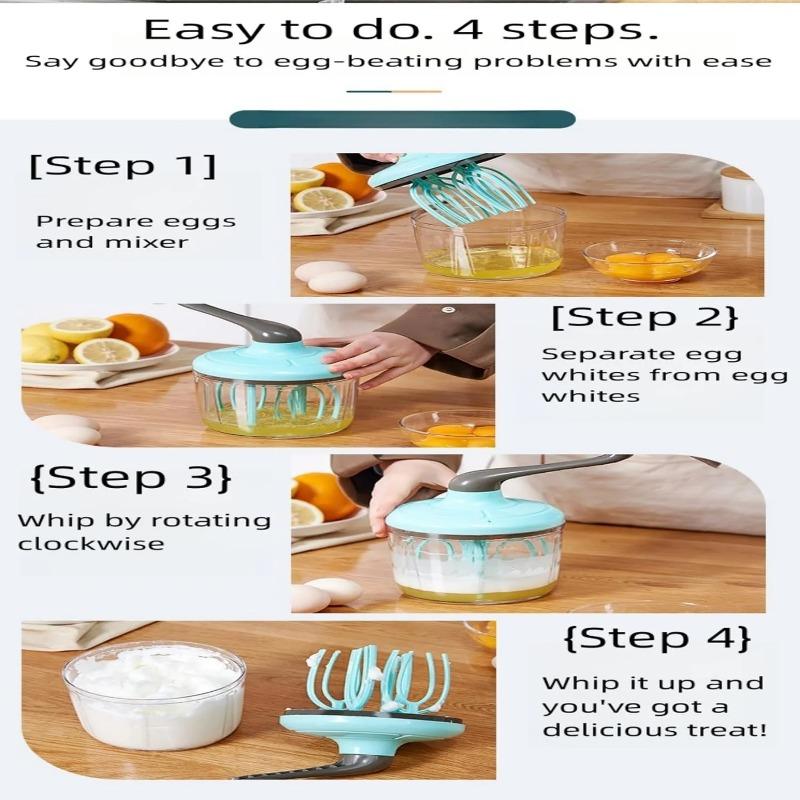 Egg Beater Hand Mixer Semi-Automatic Egg Whisk Milk Frother Handheld Egg Mixer Hand Cranked To Beat Egg Whites Baking Tool