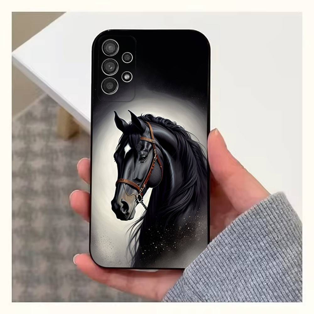 

Galloping Horse Animal Phone For Samsung S22,S25,S24,S23,Ultra,FE,Plus,S21,S20,S10,S9,Lite,Soft Silicone Black SamsungS21ULTRA