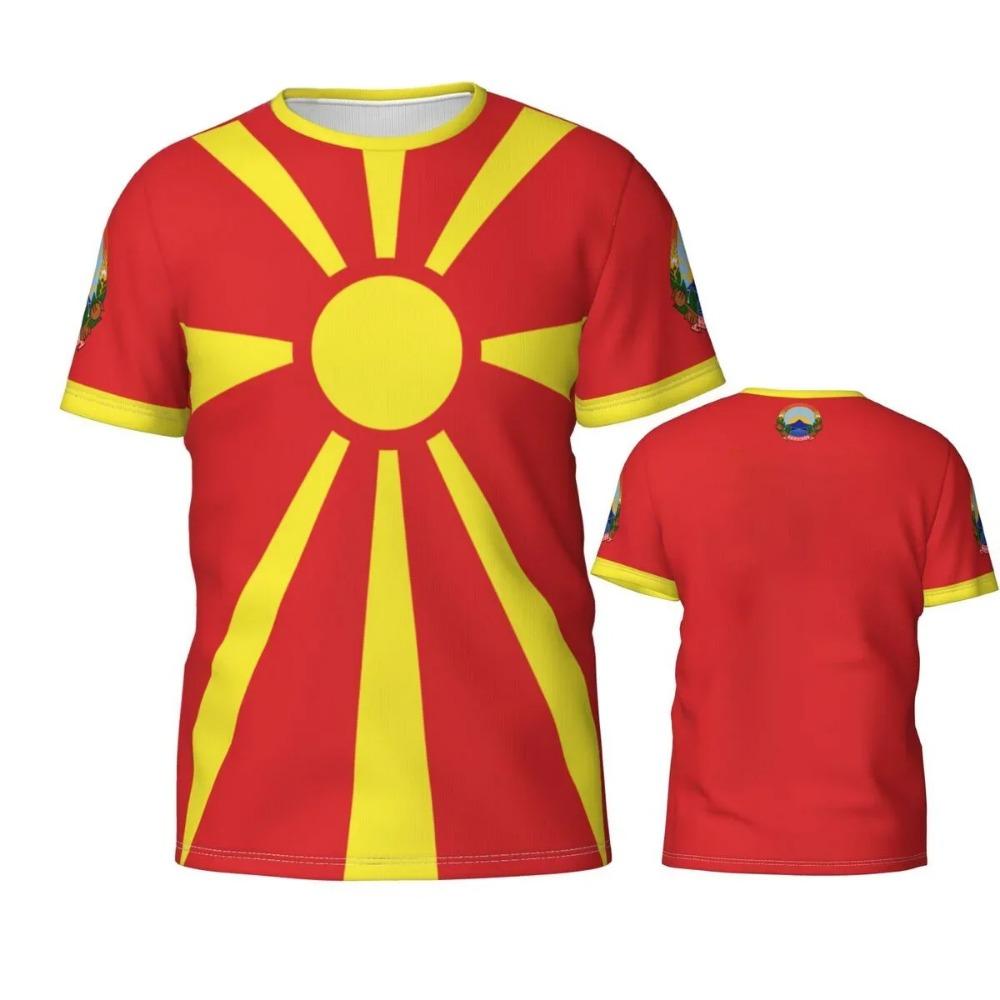

Macedonia Flag T-shirt Sports Soccer Jerseys Macedonian Badge 3D Printed Tees Gift for Football Fans Clothes S