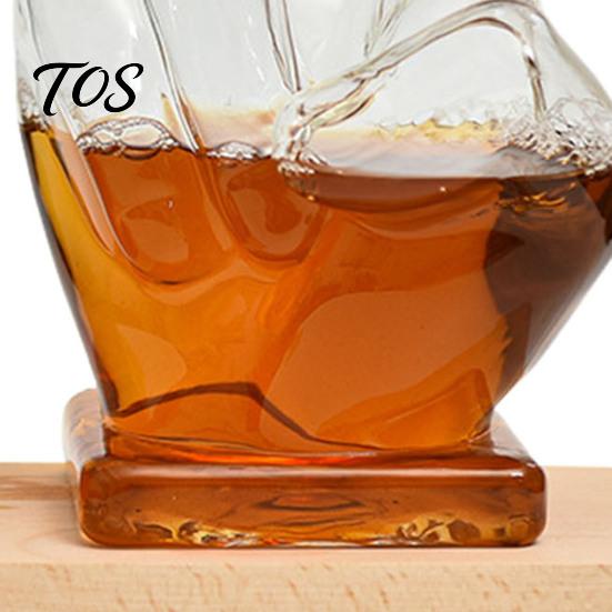 Decorative Glassware for Men Middle Finger Whiskey Decanter, 1000ml Glass Fist Dispenser with Stopper, Bourbon Decanter Unique Hand Shape Liquor