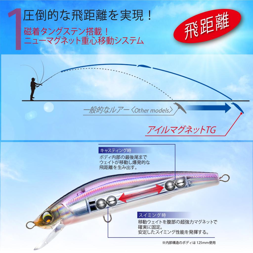 DUEL Isle Magnet TG Minnow 105F 105mm Floating Pink Head Clear