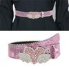 Adult Full Sequins Waist Belt for Dress Waist Belt Rhinestones Heart&Wing Buckle Thin Waist Belt Female Delicate Belt