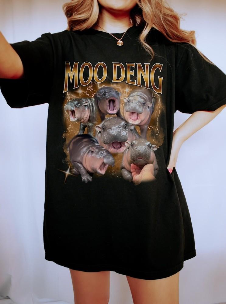 Moo Deng Rap Funny Shirt Meme Moo Deng Shirt Unisex T-Shirt XXXXL