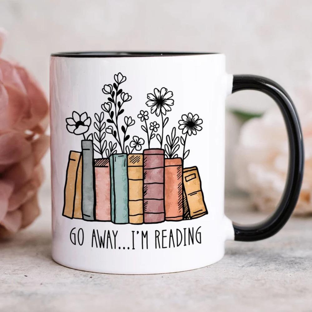 

Reading ceramic coffee mug book fan tea cup 301-400ml
