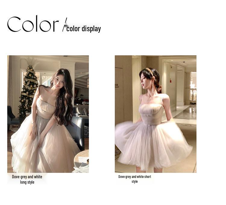 Flowing Immortal Princess Mesh Tie-Waist Dress