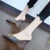 Fashion Women's Mules Slippers and Ladies Sandals Sexy Heeled Rhenstone Shoes Summer Sale Clappers Unique Non Slip Casual Pvc on Slides