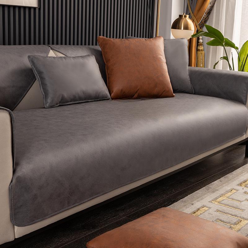 Faux Leather Sofa Cushion Waterproof Four Seasons Universal Non-Slip High-End Sofa Cover Nordic Cushion Light Luxury Cover Towel