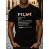 PILOT Print T Shirt, Tees For Men, Casual Short Sleeve T-shirt For Summer
