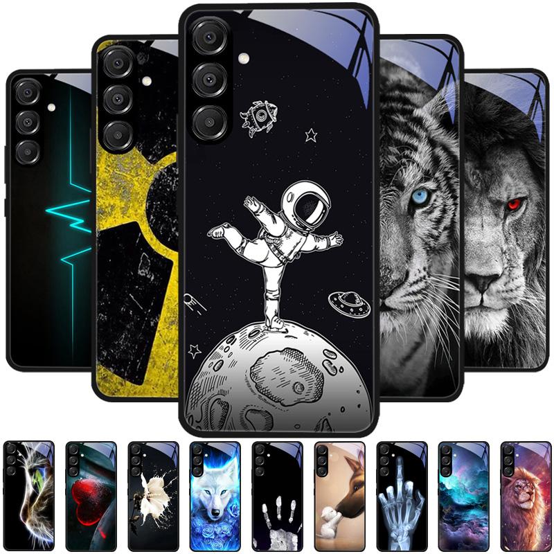 For Samsung A26 5G Case Hard PC Tempered Glass Phone Cover For Samsung Galaxy A36 A56 5G Fashion Animal Glass Protector Cases