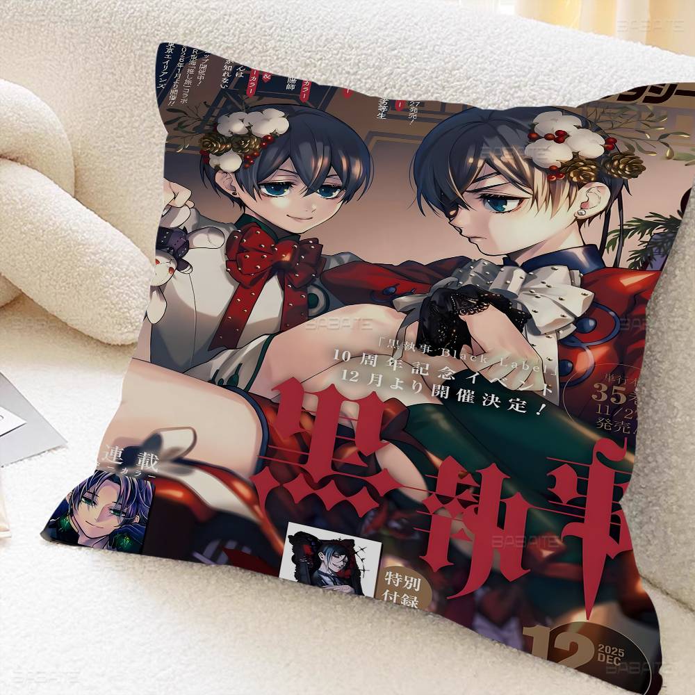 Japanese Anime Black Butler Office Cushion Pillowcase Car Cushion Cover45X45Cm Lumbar Pillowcase Sofa Pillowcover