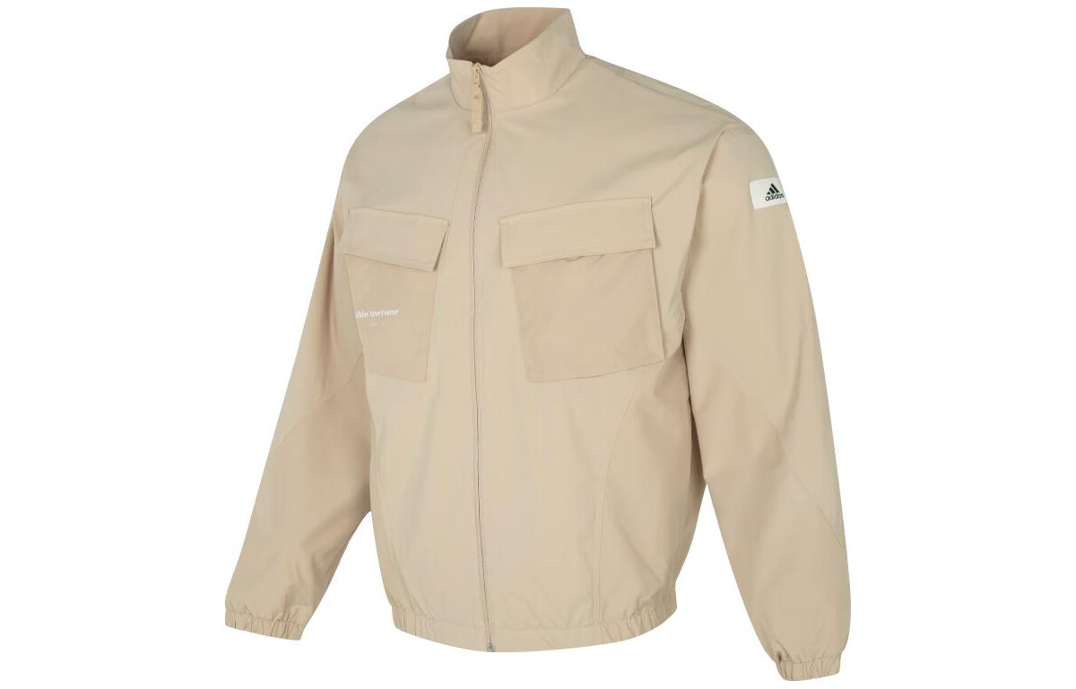 Adidas Jackets Men s Khaki Stand Collar Moderate Workwear IP5004 XL