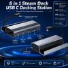 6 in 1 Steam Deck Docking Station 4K 60Hz HDMI 100W PD Type C 5Gbps USB 3.0 TV Base Stand Holder Hub for ROG Ally Switch