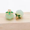 Set of 10 Colorful Glass Four-Leaf Clover Pumpkin Charms for DIY Jewelry